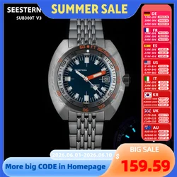 SEESTERN Diving Watches For Men Waterproof Luminous Date Wristwatch NH35 Movement Automatic Mechanical Sapphire Bracelet SUB300