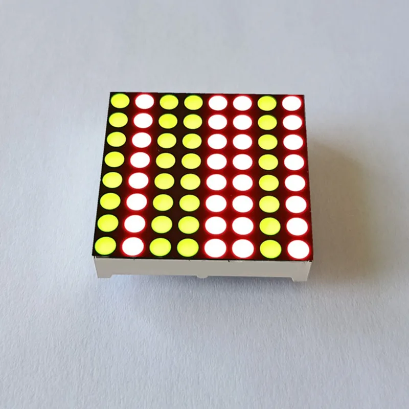 10Pcs Brightness Red+Yellowgreen 3.75mm 8*8 LED Dot Matrix Module KYX-1588AHG/BHG 38*38*7MM LED Digitron Common Cathode Digital