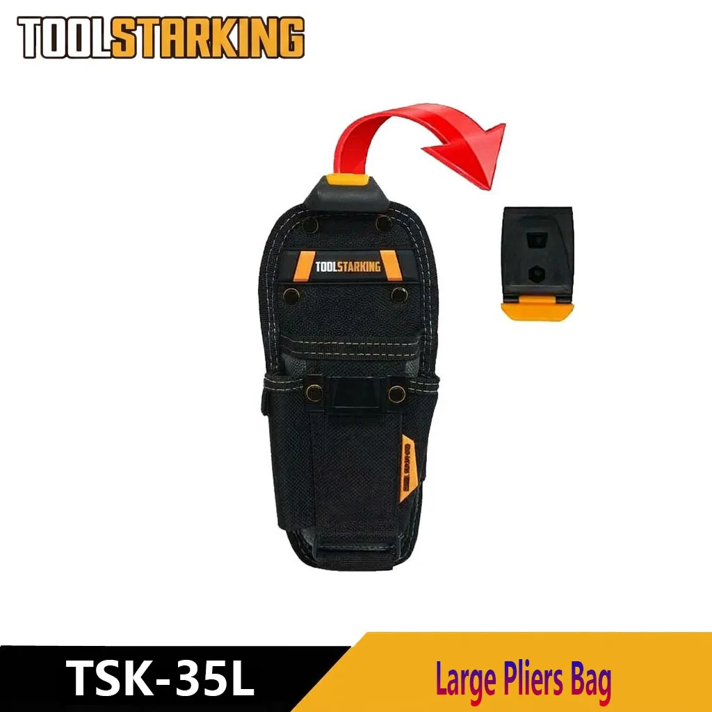 TOOLSTARKING Mini Clip On Electrician Tool Pouch, Snap Belt Holster Portable Small Hardware Waist Bag for DIY & Construction