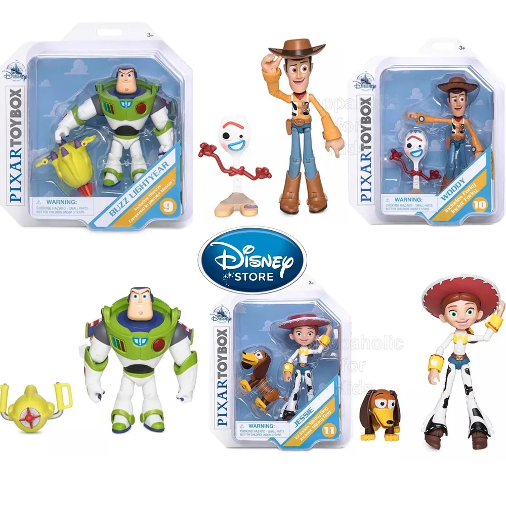 Genuine Toy Story Hanging Card Buzz Lightyear Woody Forky Jessie Slinky Dog Joint Hands-On Box Doll Toy Ornament Gift