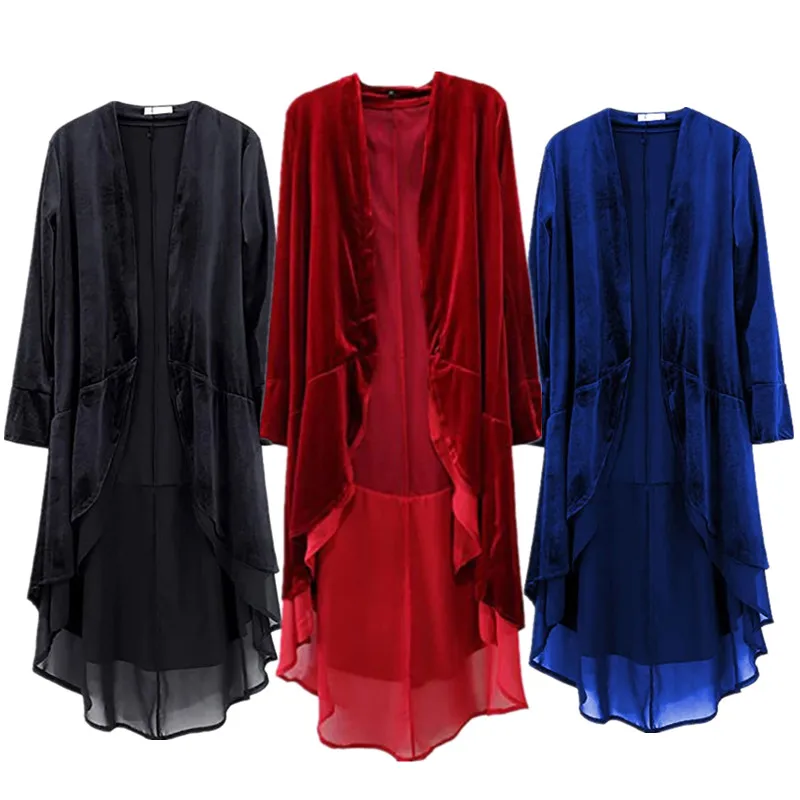 

Halloween Velvet Open Cardigan Sweater Medieval Retro Robe Performance Costume Women's Fashionable Outerwear Spring Online Ex...