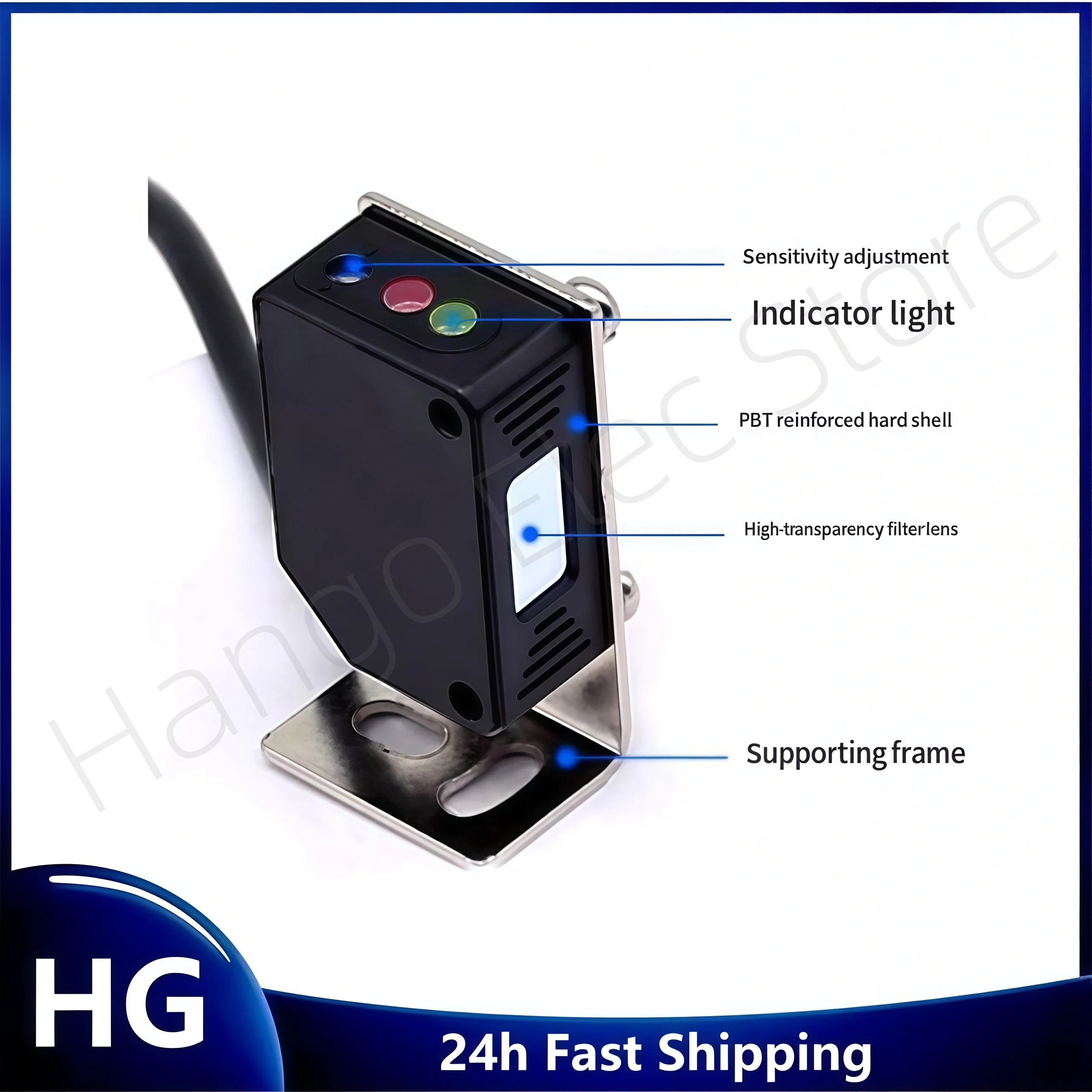 مستشعر ليزر مربع 35 سم قابل للتعديل NPN PNP انعكاس منتشر لمستشعر الليزر المربع مفتاح كهروضوئي بالأشعة تحت الحمراء #4