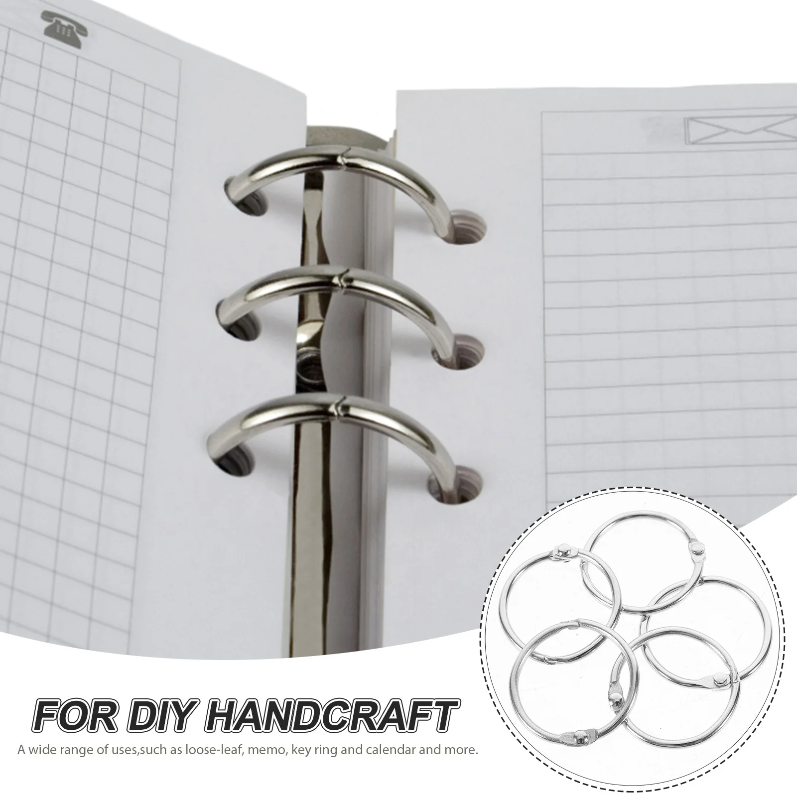 

20Pcs Metal Book Rings Portable Lightweight Scrapbook Binding Accessories for DIY Projects Flash Card Organizers