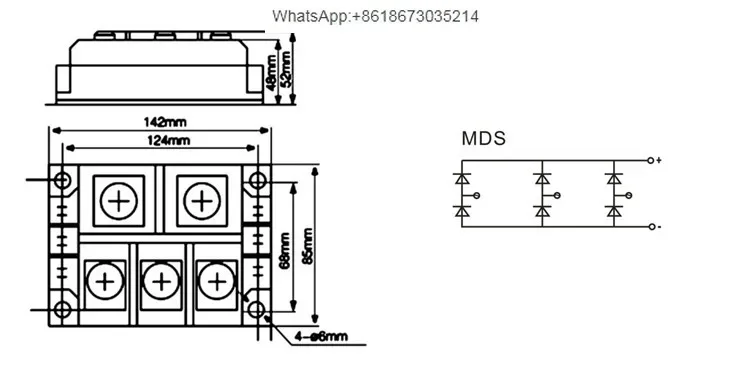 Three-phase rectifier bridge module 500A 1600V MDS500-16 MDS500A 1600V bridge rectifier MDS