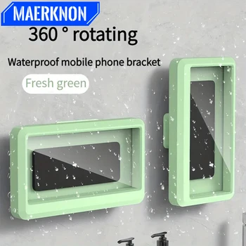 범용 360 회전 방수 및 김서림 방지 휴대폰 케이스, 욕실 샤워 전화 거치대, 전화 터치 스크린 케이스 포함