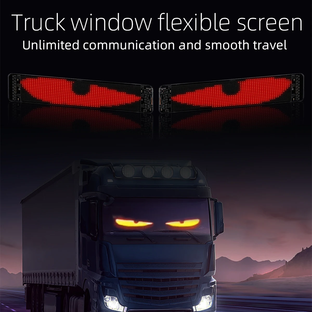 Flexible Truck Cab Windshield LED Decorative Pixel Screen Light Blink Devil\'s Eye DIY Animation APP Control Auto Styling Parts