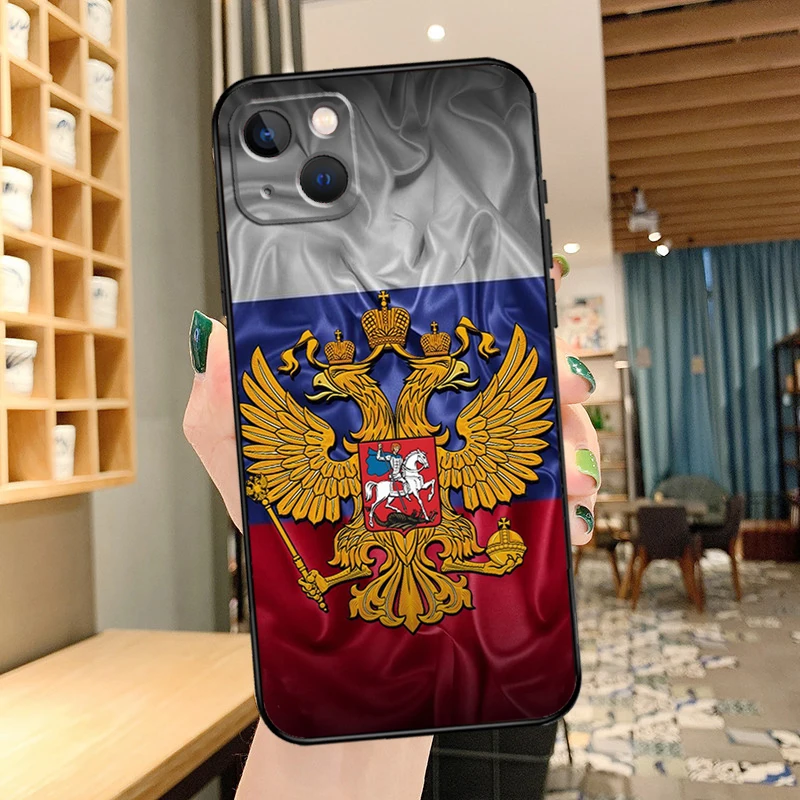 Чехол для телефона с флагом России для iPhone 16 Pro Max 14 13 12 11 15 Pro Max mini XR 15 16 Plus 16e Cover Coque