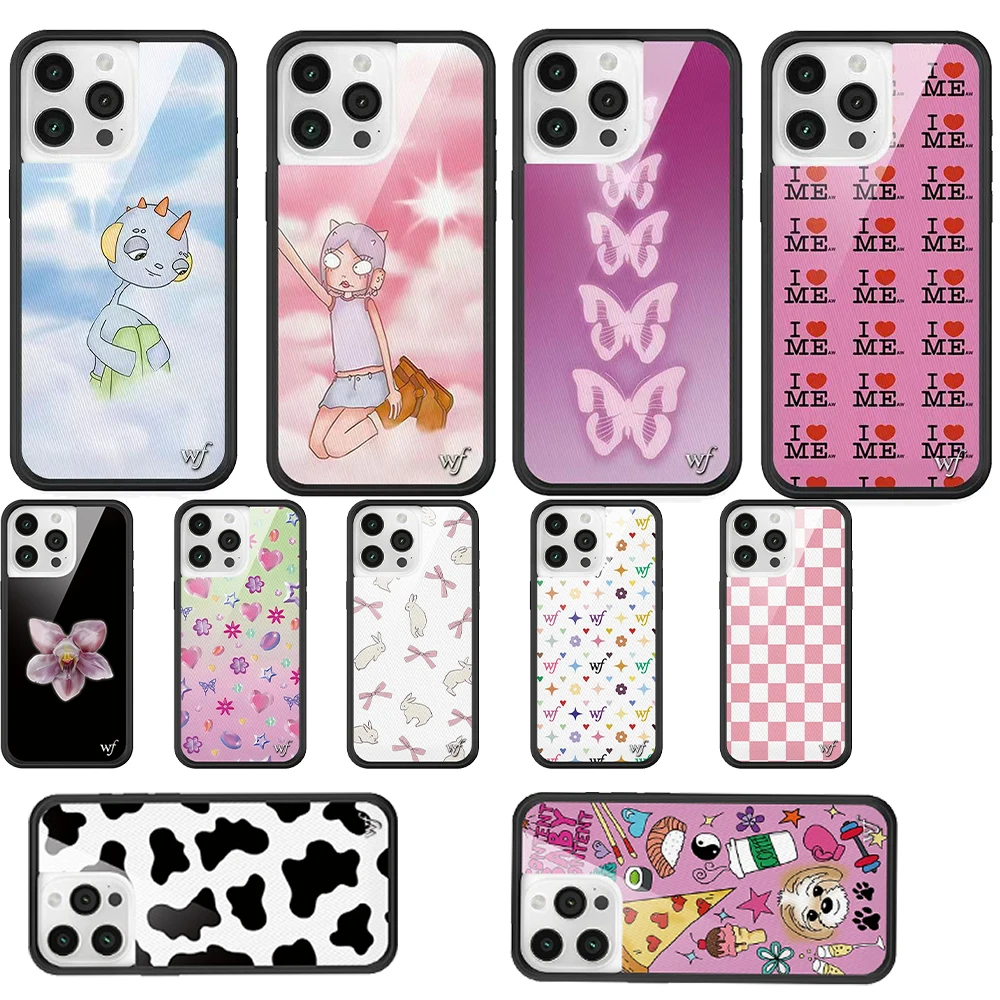 Luxury Wildflower LVOE 3D Cartoon Phone Case For iPhone 12 13 14 15 16 Pro Max Plus 15Pro WF Fashion Flower Cover Funda 2025