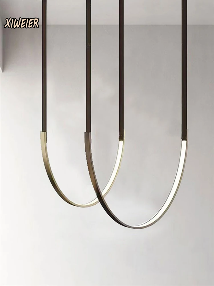 modern minimalista design pendant light designer shaped belt light arte criativa sala de estar restaurante 01