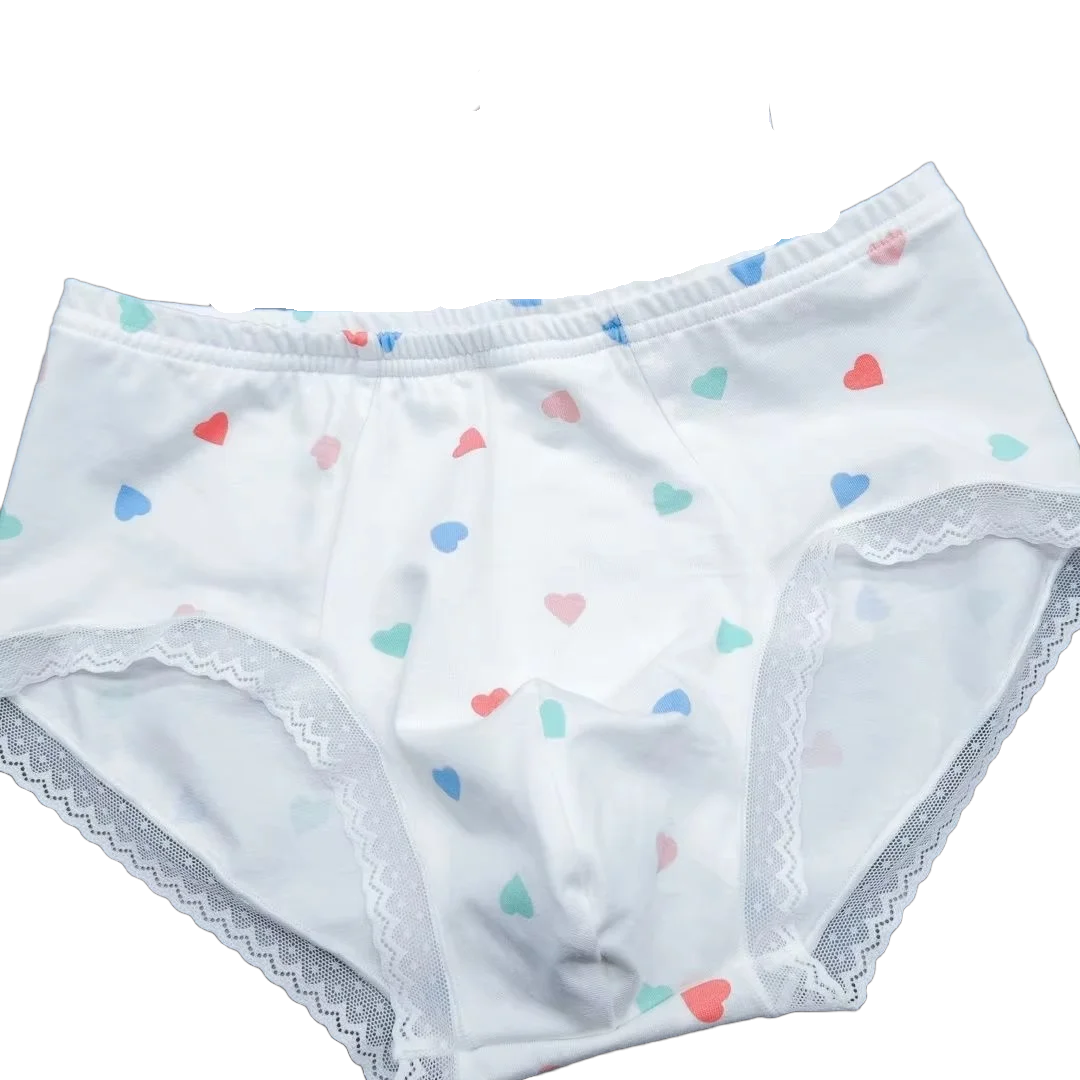

Man's Handmake Flower Graphics Cotton Briefs Panties