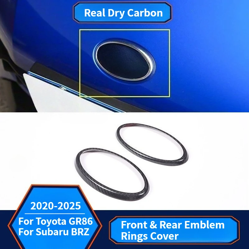 

Для Toyota GR86 Для Subaru BRZ настоящая сухая передняя задняя эмблема из углеродного волокна, кольца, крышка 2022-2025, внешняя декоративная отделка, комплекты кузова