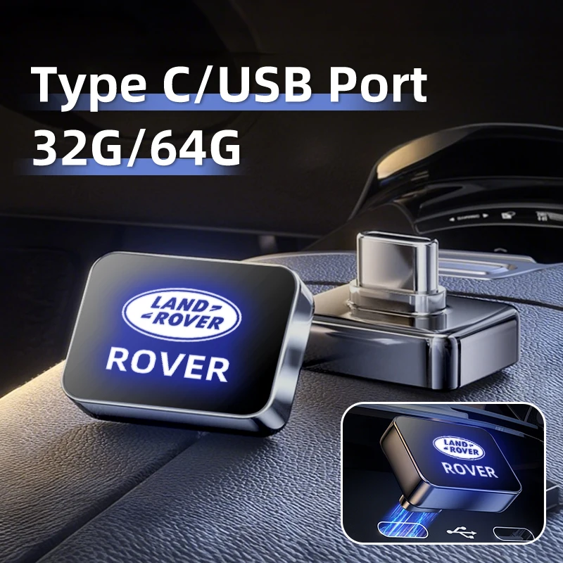 Car Accessories Metal USB Type-C Flash Drive Memory Stick Music Saver For Land Rover Freelander 2 L2 LF Discovery 3 4 L319 L462
