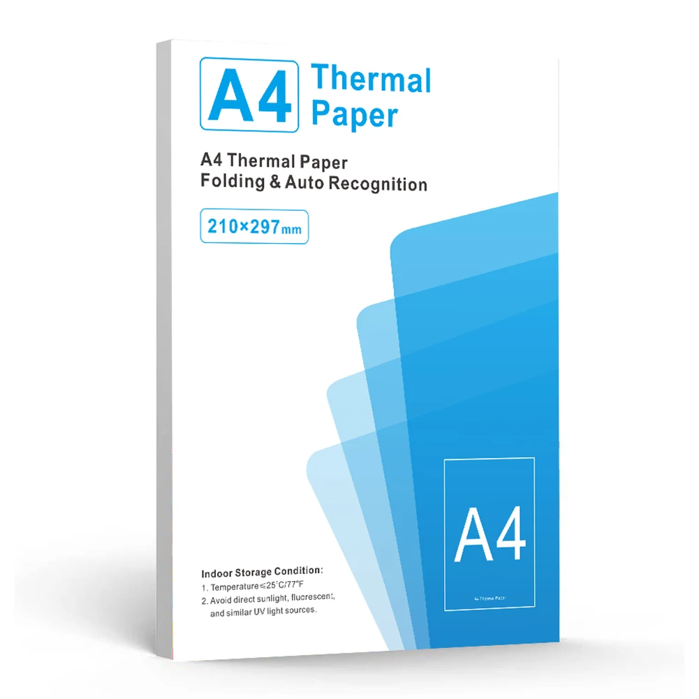 100/200 ورقة ورق طباعة حراري قابل للطي ورق حراري رسمي للتعرف التلقائي ورق حراري مطوي