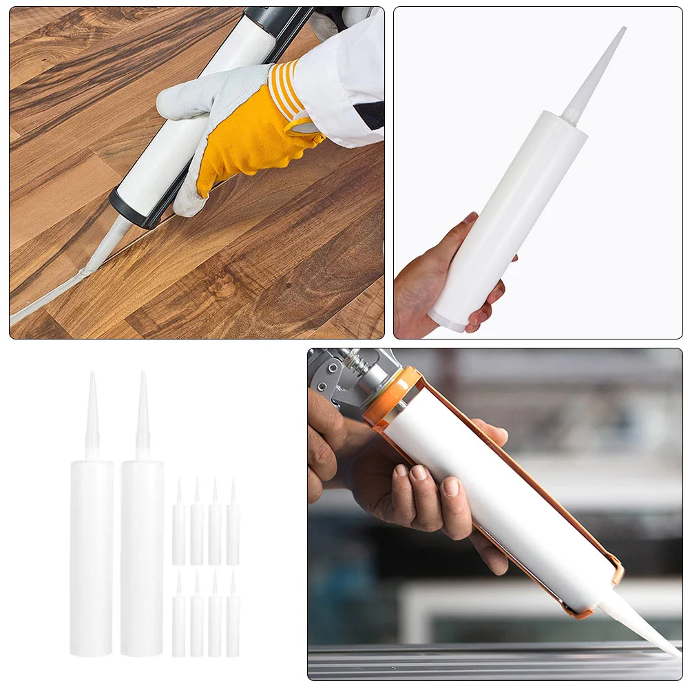 10 Pcs Glass Glue Empty Cylinder Car Caulking Tubes Reusable Refillable White Sealing Pe Sealant Portable Travel