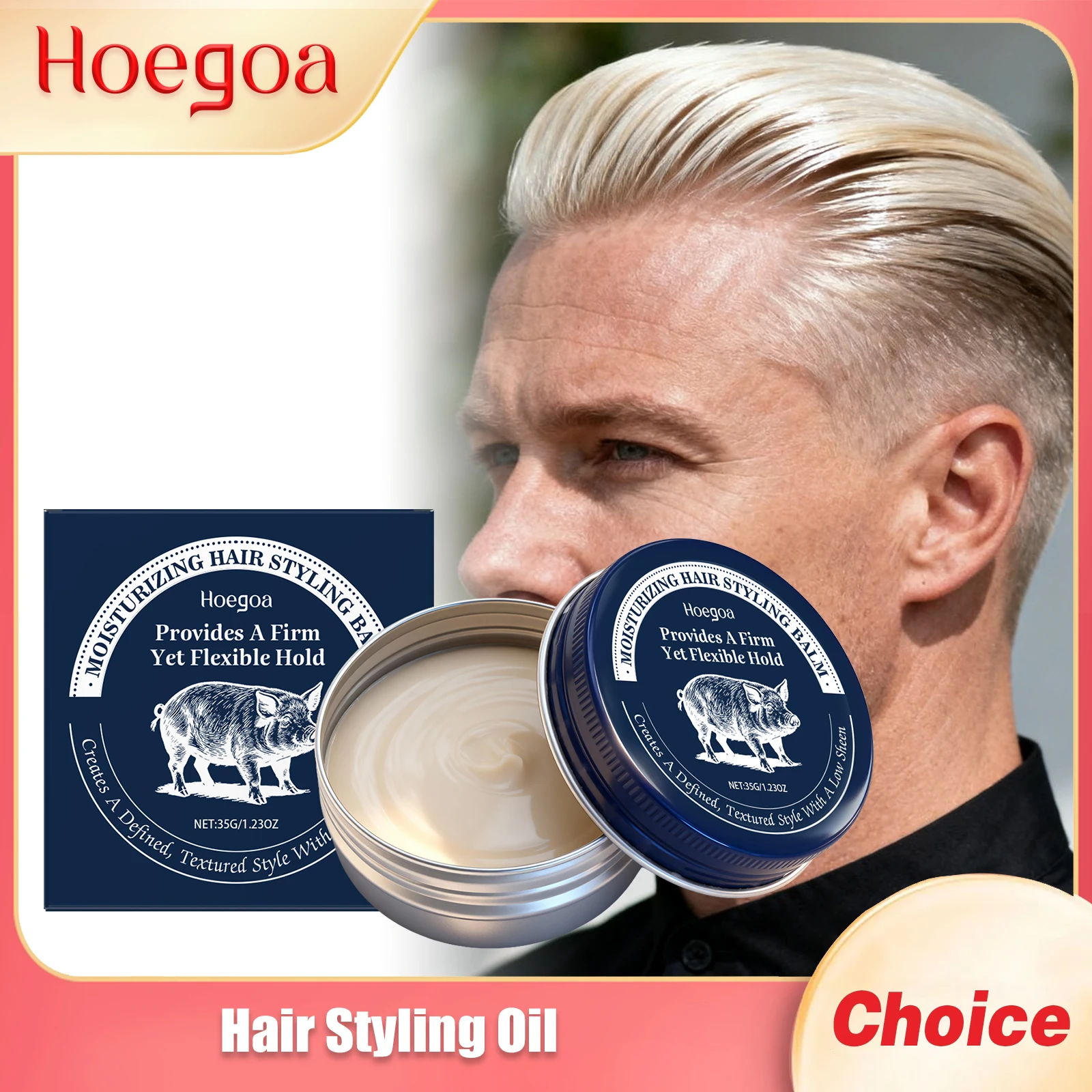 

HOEGOA Hair Style Balm Nourish Scalp Stay Fluffy Improve Quality Easy Maintain Lasting Fragrance Eliminate Frizz Hair Care Balm