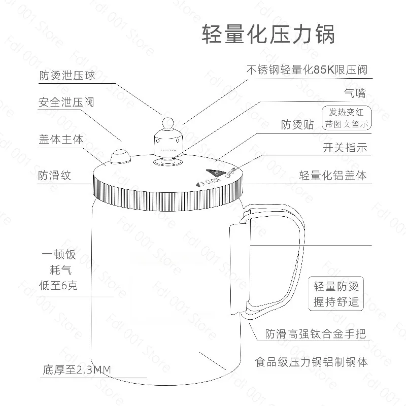 Mini Lightweight Aluminum Pressure Cooker Durable Cooking Pot for Efficient Meal Preparation