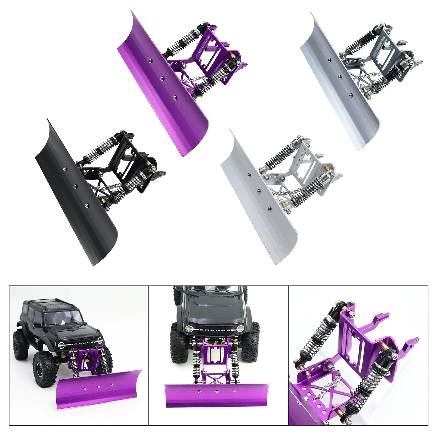 

Металлическая регулируемая лопата для снежного поля с электрическим управлением для 1/18 TRX4M RC гусеничного автомобиля, модифицированные детали для обновления