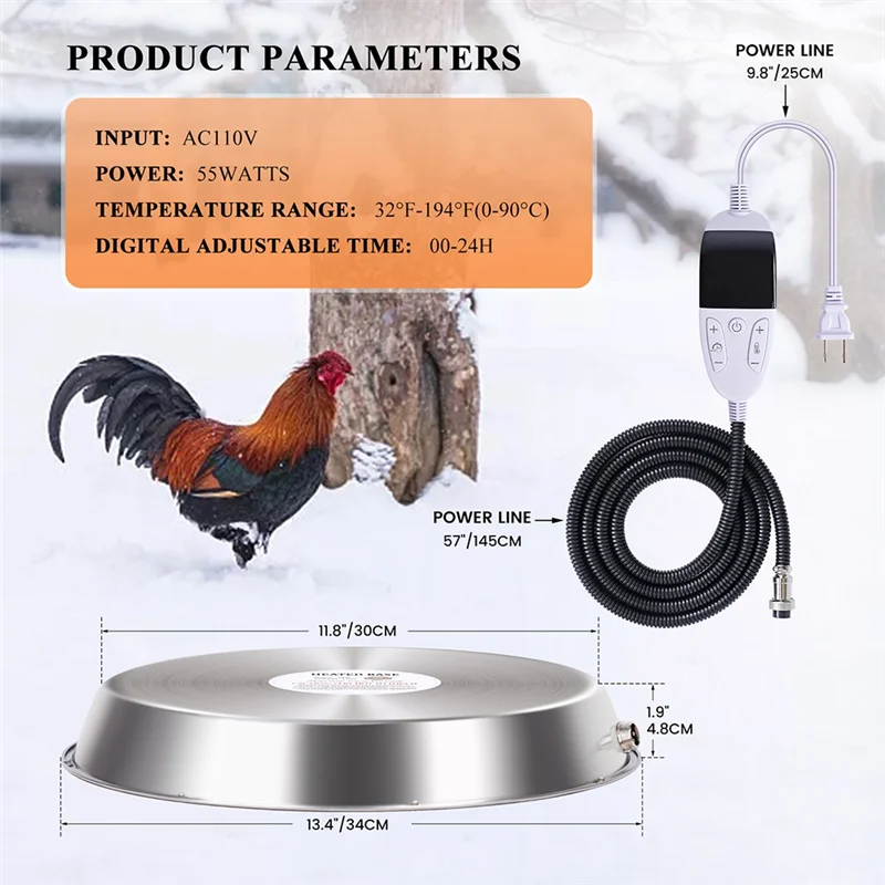 AAAN-لدجاج الدواجن الحيوانات سخان مياه الشرب نظام التدفئة قابل للتعديل مزرعة شارب للاستخدام الزراعي-الولايات المتحدة التوصيل