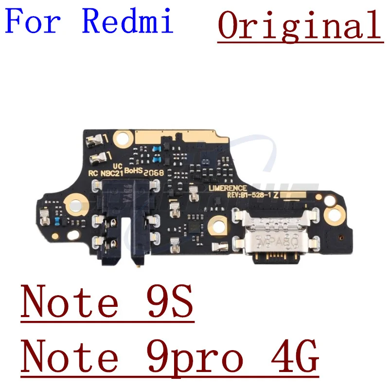 USB Charging Dock For Xiaomi Redmi Note 9 Pro 4G/5G 8 8T 9T Charger Board Connector Port Flex Cable Microphone Type C Tail Plug