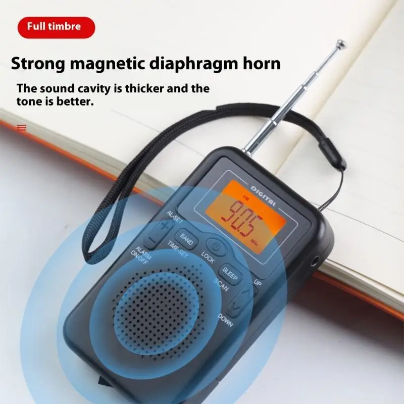 

M5TD FM Radio Portable Battery Operated with 3.5mm Earphone Port LCD Display