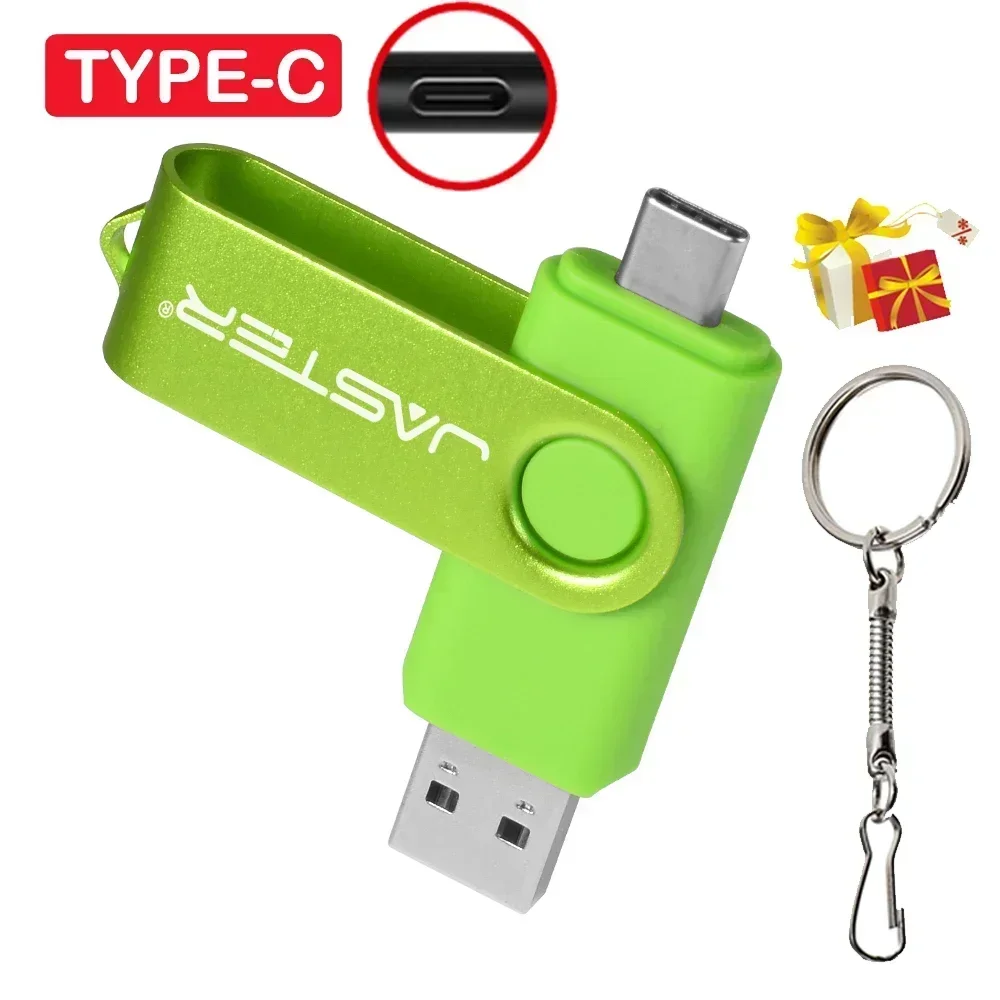 TYPE-C USB-Flash-Laufwerk 128 GB Stiftlaufwerk mit echter Kapazität 64 GB Kostenloser Schlüsselanhänger Memory Stick Kreatives Geschäftsgeschenk Rot U-Disk Blau 32G