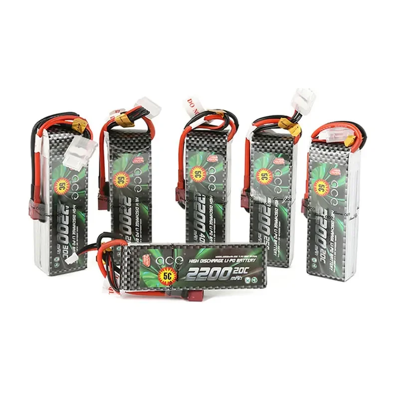 Bateria Gens Ace Lipo 7.4V 11.1V 20C 2200mAh Lipo 2S 3S 4S RC Quadcopter Deans Plug T Conector para Helicóptero Asa Fixa 450