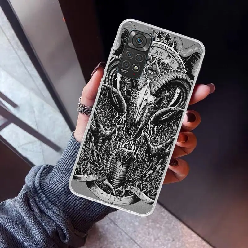 Satanic Goat Satan Devil Phone Case For Xiaomi Redmi Note 12S 12 11S 11 10S 10 Cover 11E 11T Pro Plus 9 9S 9T 8 8T 7 Print Funda