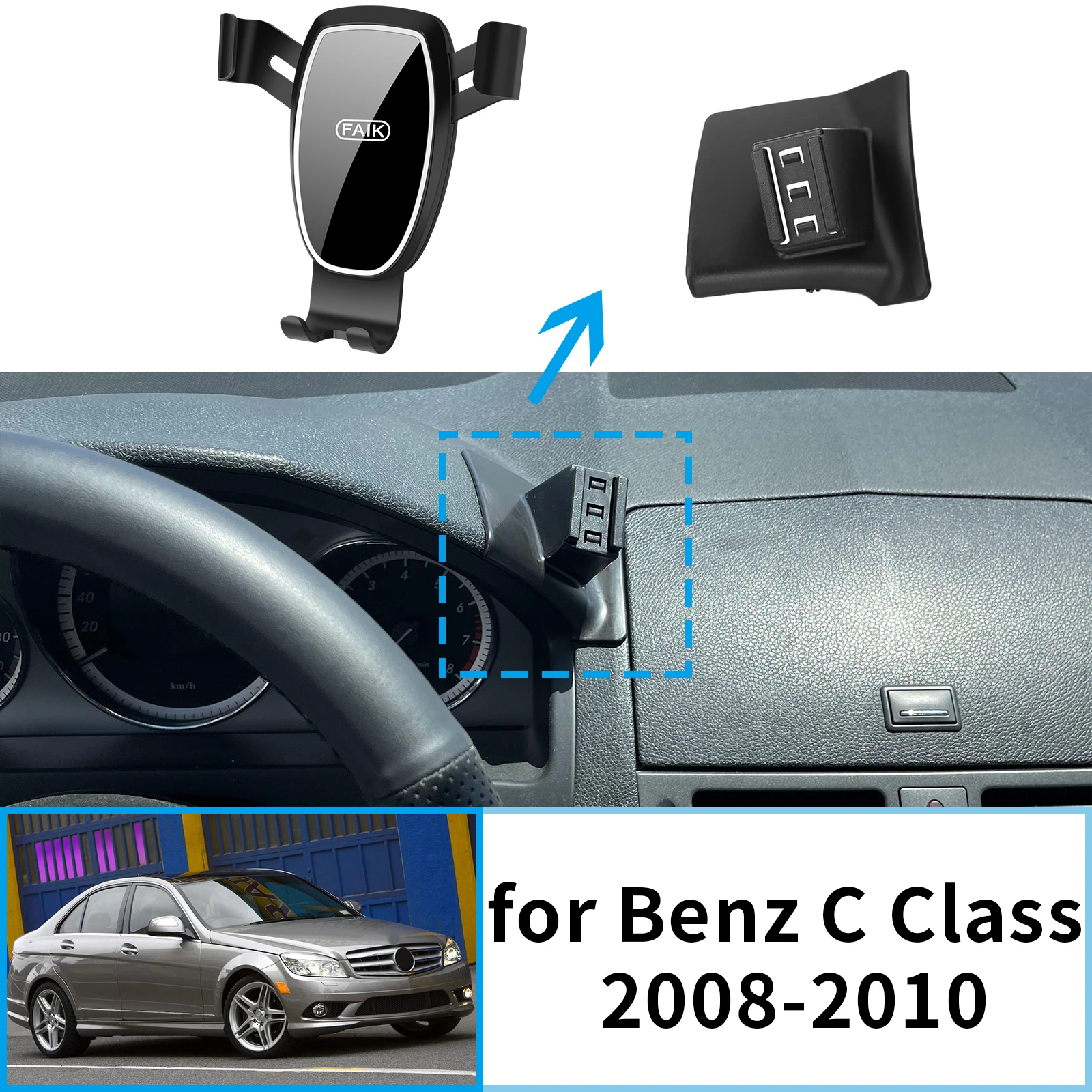 

Car Mobile Phone Holder for C Class W204 2008 ~ 2010 C200 C260 C300 GPS Bracket Accessories Navigation Stand Auto