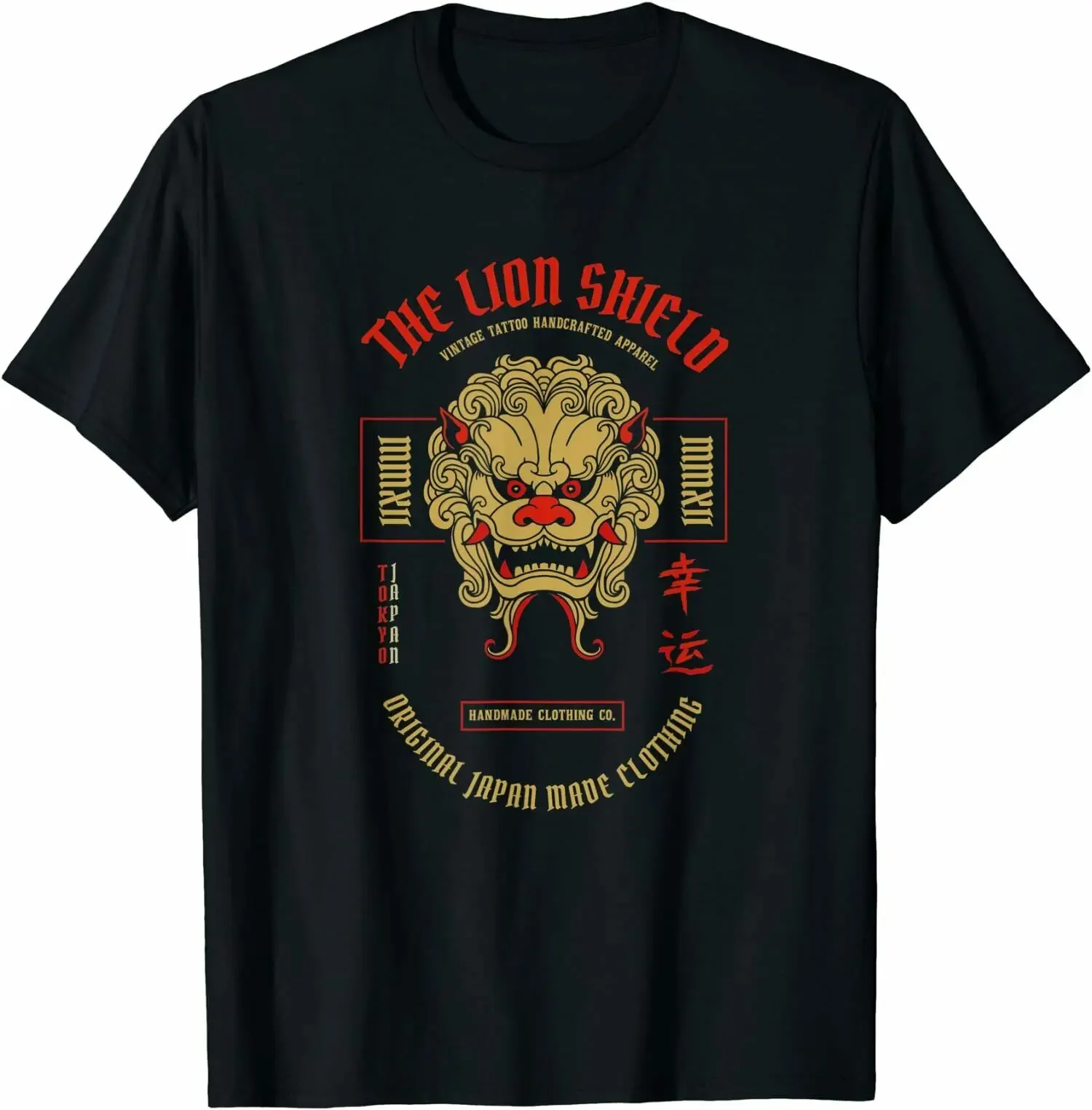 

Traditional Japanese Tokyo lucky Lion Premium Gift Idea Tee T-Shirt Men's 100% Cotton Casual T-shirts Loose Top Size S-3XL