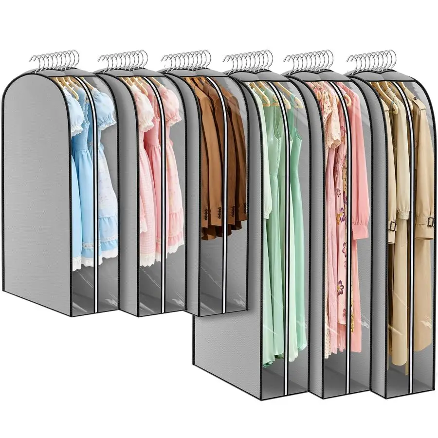 

Pack Thicken Oxford cloth Garment Bag garment bags for hanging clothes 10 Gusseted 40amp60 For Open Closet Storage,Side Clear Cl