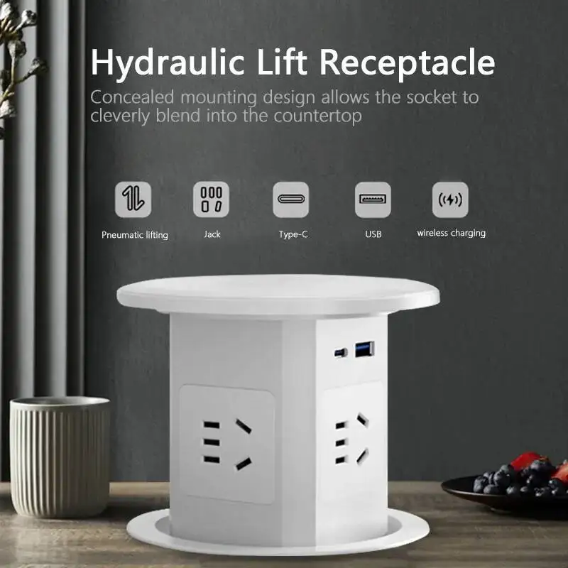 

US UK AU Plug Kitchen Table Electrical Socket Pop Up Desktop Sockets Power Charge USB Aluminum Shelf ,Hidden,Built-In