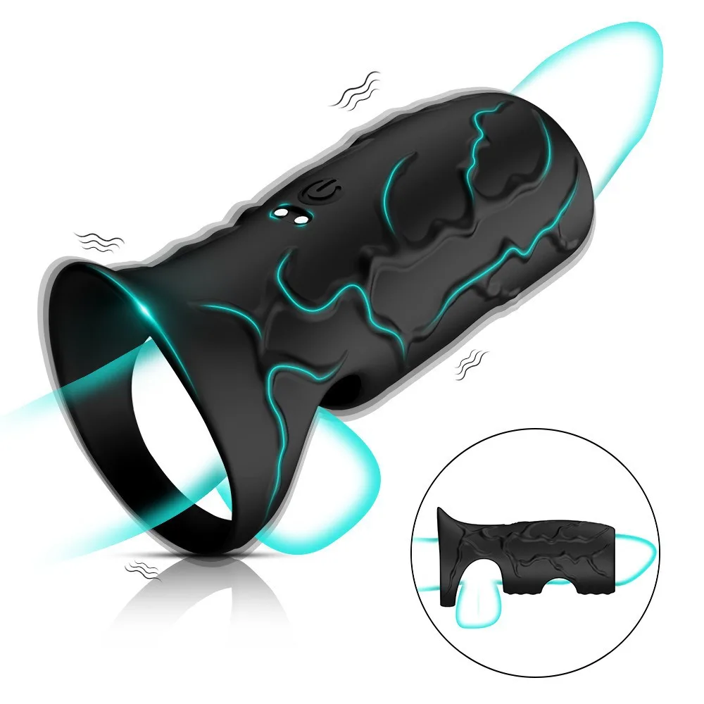 تهتز القضيب كم خاتم الديك الجنس لعب الكبار القضيب موسع للرجال الخصية G بقعة تحفيز القضيب الدائري هزاز #1