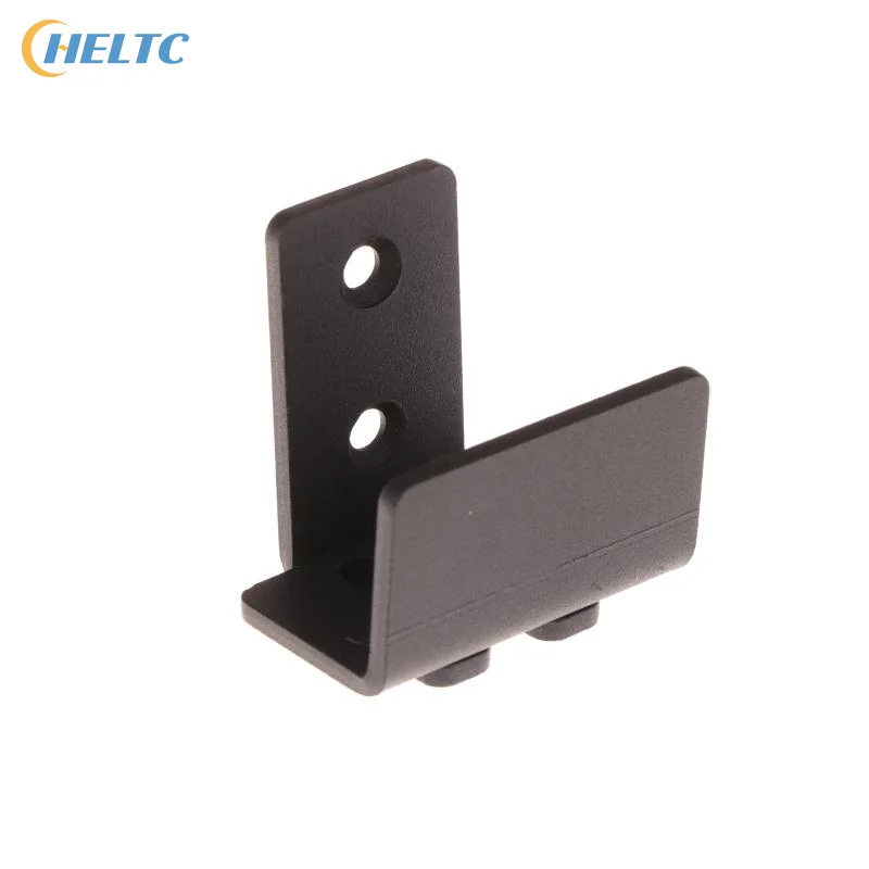 1 個黒スライド納屋ドア底床ガイドクリップ調整可能なユニバーサルドアガイドスロット付きスイングストップ