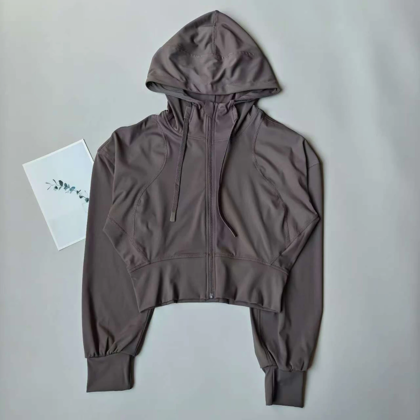 Damen-Laufjacke mit Kapuze, Radjacke, Yoga- und Joggingshirt, Leggings, Outdoor-Sportbekleidung, Fitnessbekleidung, Laufbekleidung, Sportbekleidung – Detail 4
