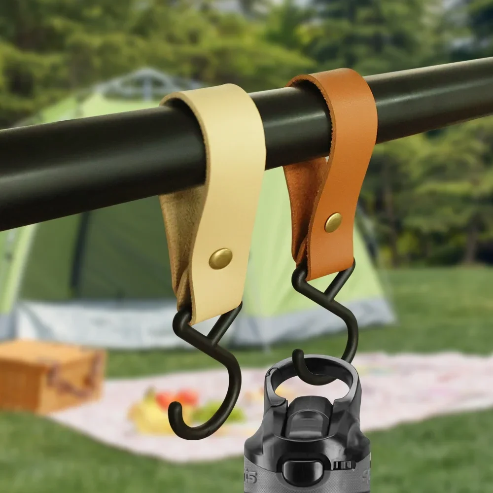 Gancio in pelle PU per esterni/gancio per utensili da cucina multifunzionale/gadget e accessori per Rack per detriti da campeggio per escursionismo portatile