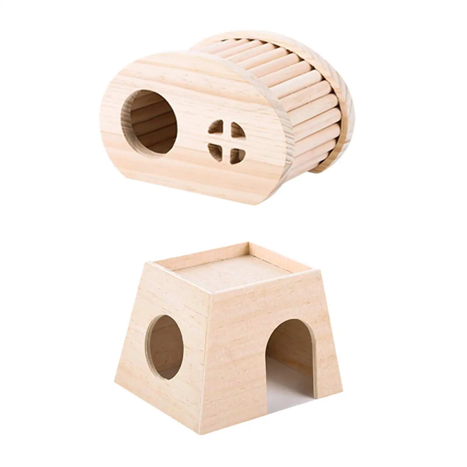 Wooden Hamster House Small Pet Habitat for Hedgehog Gerbils Rutin Chicken