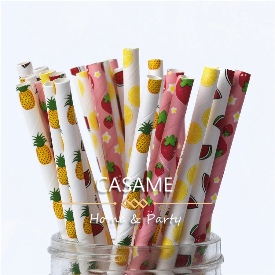 Gold Rose Gold Paper Straws Strip Dot Drinking Straw Disposable Tableware Party Supplies Wedding Birthday Party Decoration Kids