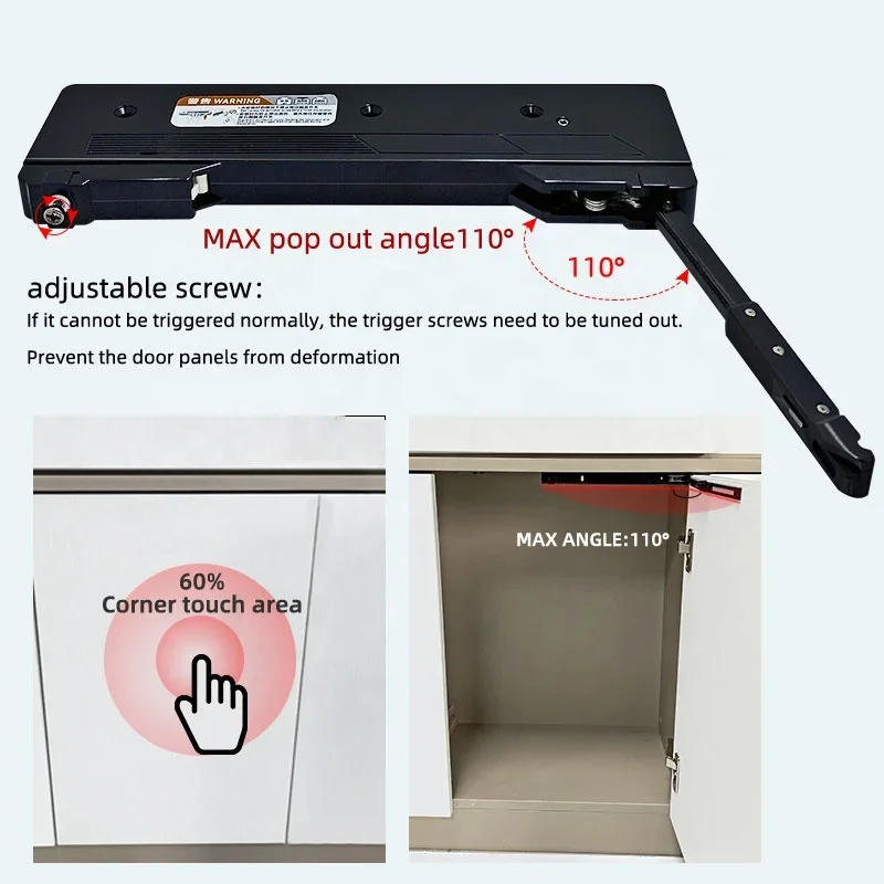 Imagem -03 - Sistema de Buffer Aberto com Fechamento Suave de um Toque Maçaneta de Porta Automática Dispositivo
