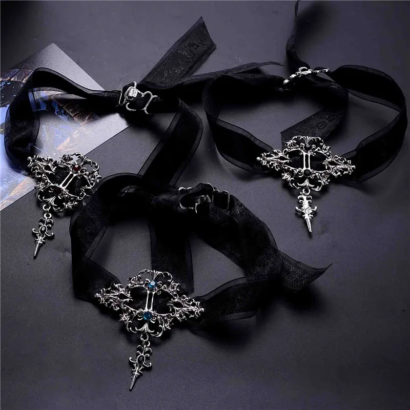 Lace Velvet Jewelry Necklaces Vintage Charms Pendants Vampire Cosplay Party Decorative Costume Simple Versatile Punk Necklace