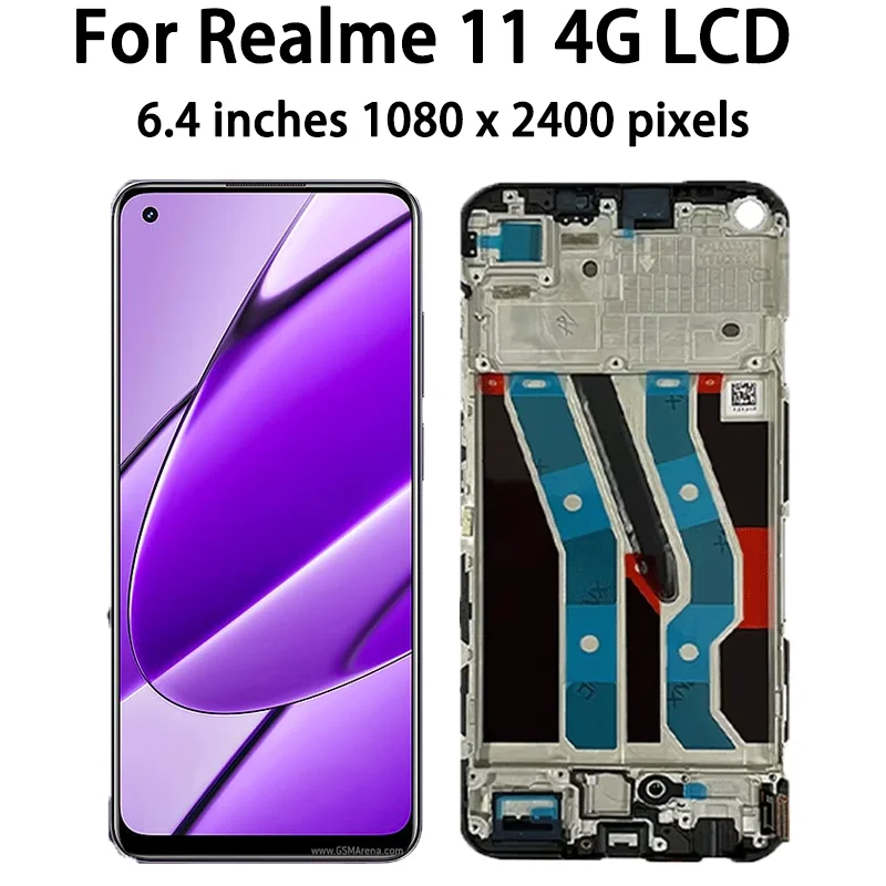 Wyświetlacz AMOLED do OPPO Realme 11 5G RMX3780, ekran dotykowy, digitizer, ramka wyświetlacza do Realme 11 4G RMX3636 — zdjęcie produktu 4