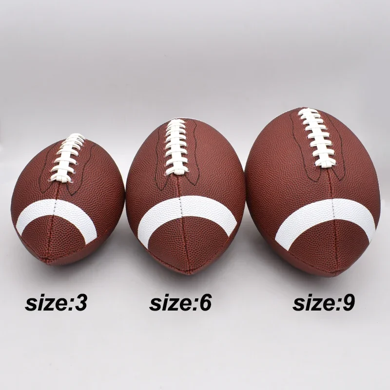 Size 3/6/9 Soft Standard PU Rubber Soccer Rugby Ball American Football Adult Youth Children\'s Training Game Ball Squeeze Ball