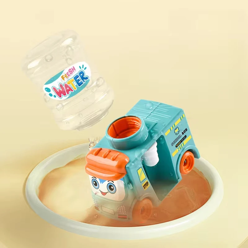 Kinder Mini Bus Water Dispenser Speelgoed Met Schattig Roze Blauw Koud/Warm Water Sap Drinkfontein Simulatie Zomer Keuken Speelgoed