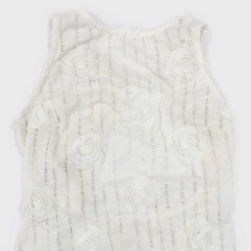 Elegante Sexy 3D flores ceñido al cuerpo Maxi vestido de fiesta de noche mujeres Blanco sólido sin mangas con cordones sin espalda ajustado vestido largo de cumpleaños