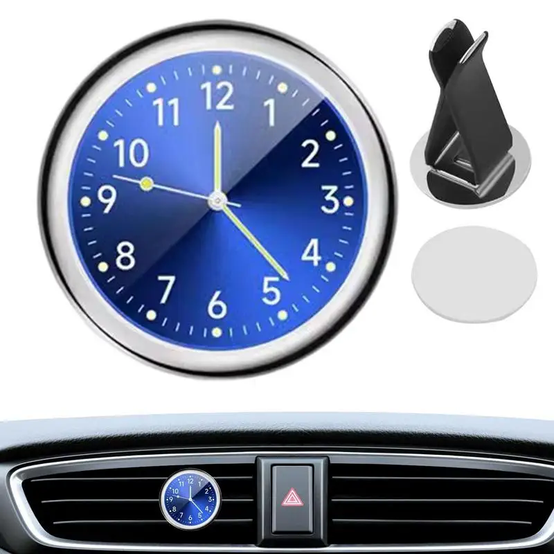 Automobile Clock Dashboard Car Clock Interior Decor Portable Mini Clock Decoration Luminous Analog Watch Ornaments For Cars