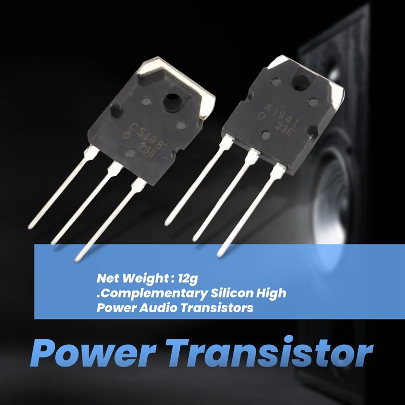 Transistor au silicium amplificateur de puissance, paire A1941 + C5contem10A 200V