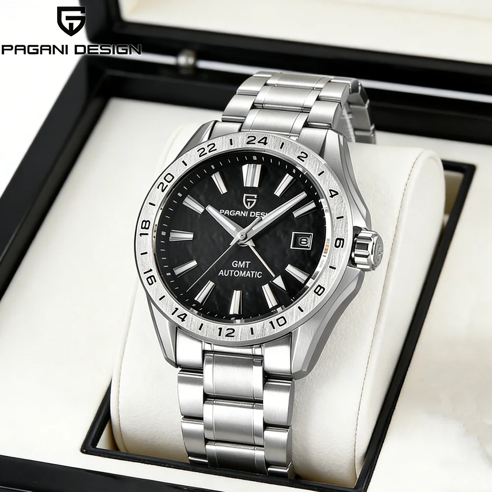 

PAGANI DESIGN GMT Men's Mechanical Watch 100m Waterproof Luxury Sapphire Glass Fully Automatic PD-1792 Relogio Masculino