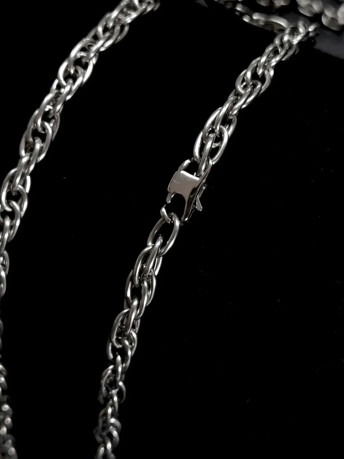 New 7mm TA1 Pure Titanium Twist Link Chain Bracelet Necklace for Men Women Skin Friendly NO Allergy Never Rust Titanium Chain