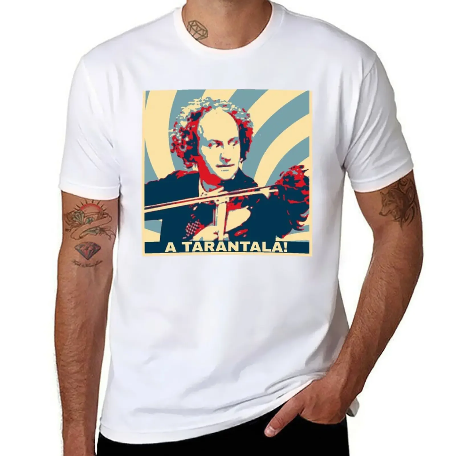 3 STOOGES LARRY FINE TARANTALA T-Shirt funny customs heavyweights men clothes heavyweight Round Collar Outfits funny style tops