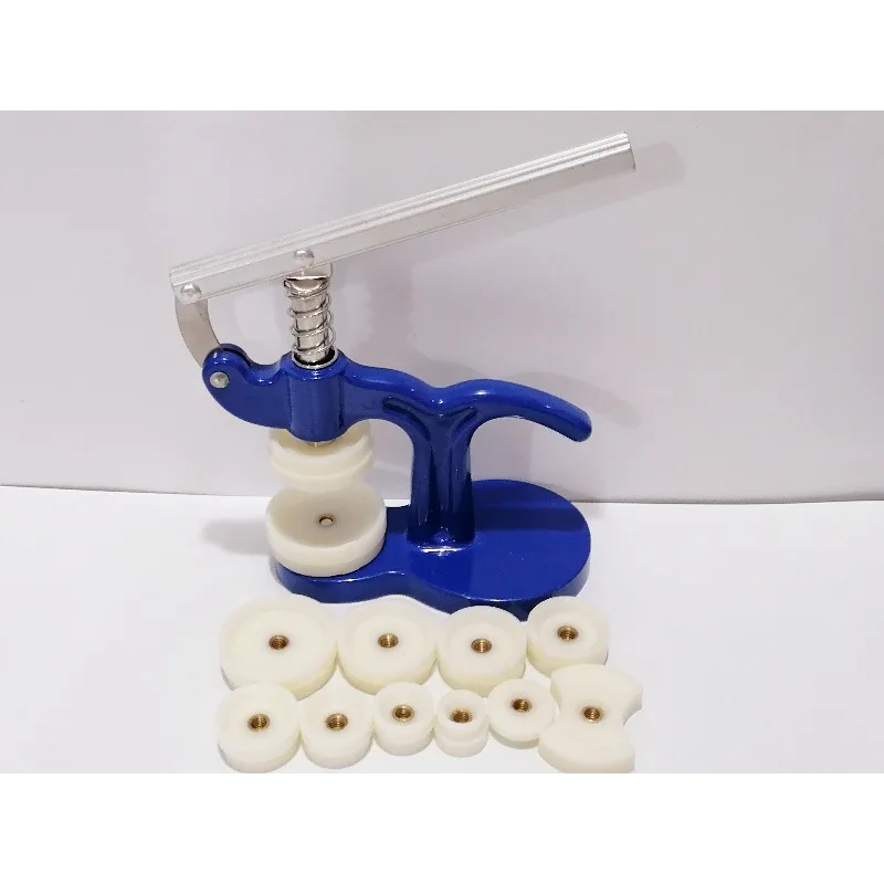 Strumento per la riparazione dell'orologio, pressa per ghiandole, pressa per contametri, coperchio posteriore della pressa dell'orologio, coperchio inferiore, pressa interamente in acciaio, stampo per manicotti in lega di alluminio