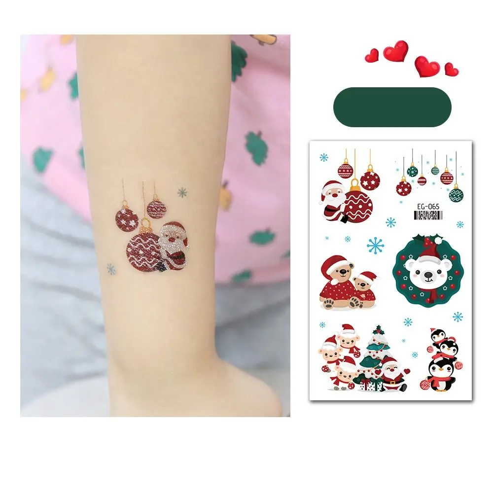 Waterdichte tijdelijke tattoo sticker langdurige body art festival tattoo wegwerp cartoon kerststickers kind